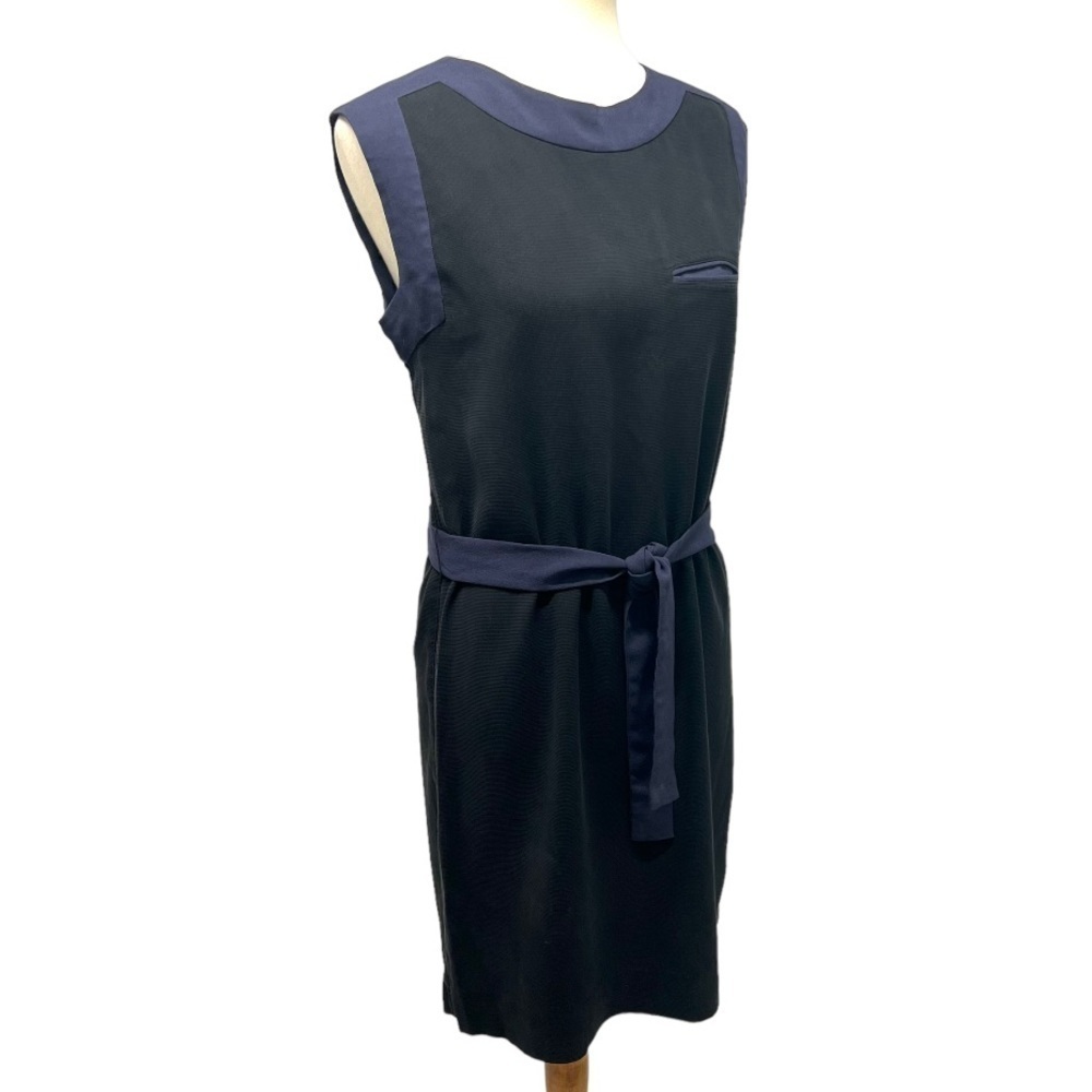 Lacoste Silk Black & Navy Sleeveless Shift Dress Women’s EU 38 - Picture 3 of 11